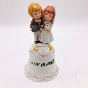 Vtg Enesco All The Lord's Children Wedding Bell Figurine Love Always Porcelain